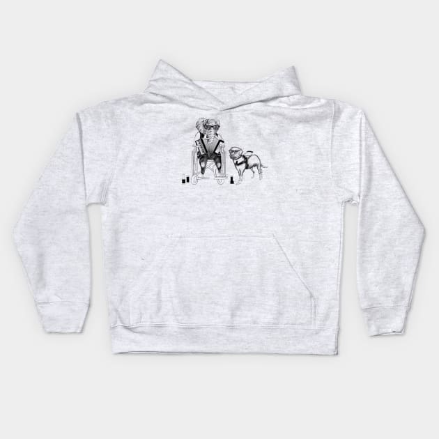 Play It Jumbo! Elephant Labrador Retriever Accordion Wheelchair Kids Hoodie by BullShirtCo